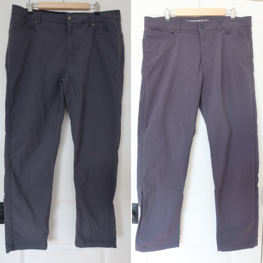 2 Pairs Western Rise Evolution Pants Men's Pants Size 38 x 32/34 Gray s